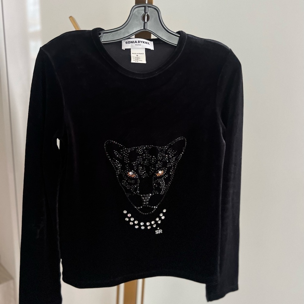 Sonya Rykiel Vintage Tiger Velvet Top - Picture 8 of 17